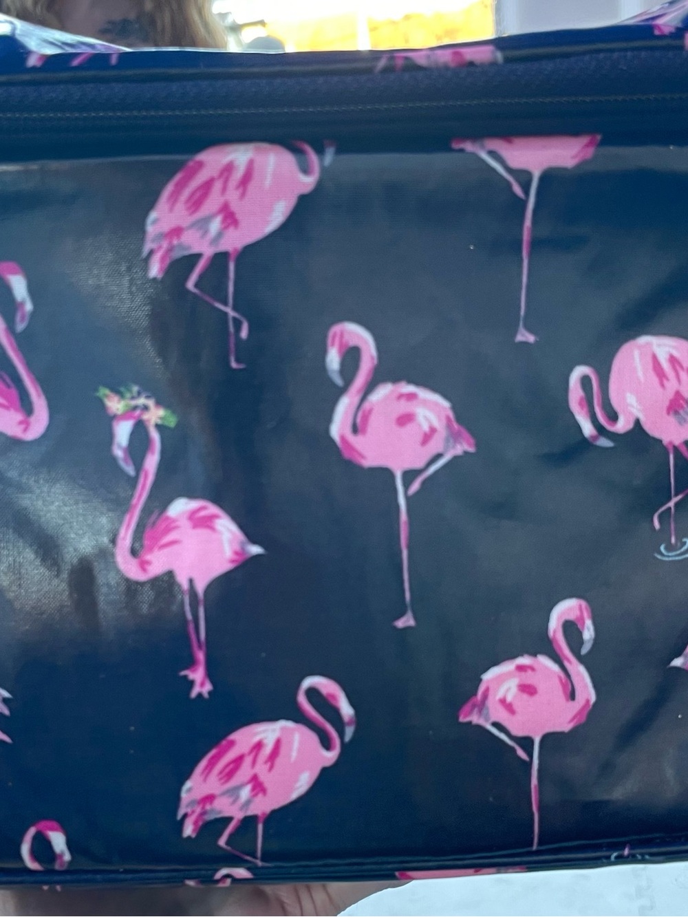 Vera Bradley Pink Flamingo Print Lunch tote